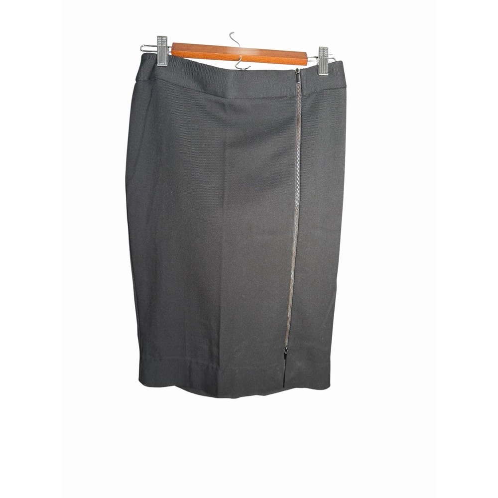 New Ann Taylor Black Skirt Pencil Zipper Slit Size 4